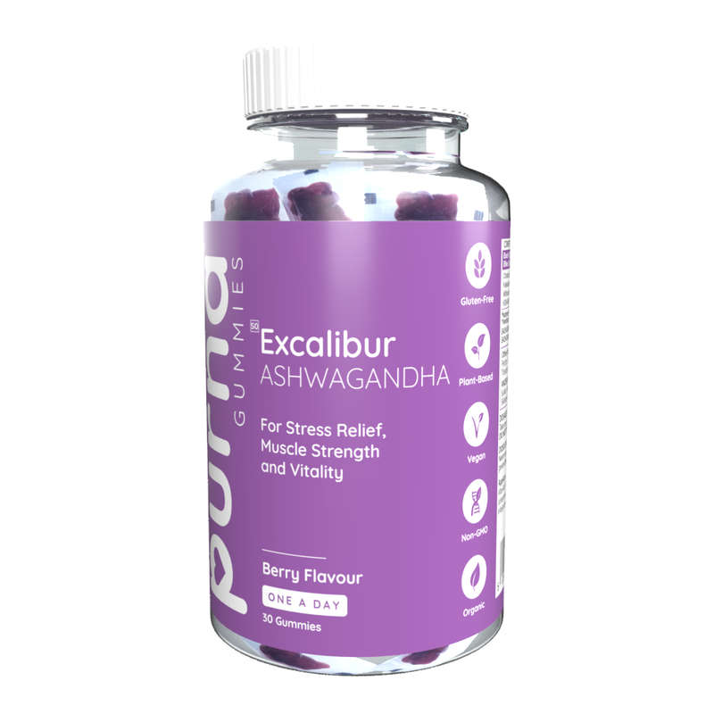 Vita-Aid Purna Excalibur Ashwagandha Berry flavour Gummies 30s