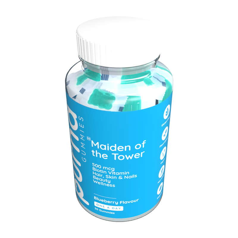 Vita-Aid Purna Maiden of the Tower Biotin Hair, Skin & Nails Blueberry flavour Gummies 30s - 2...