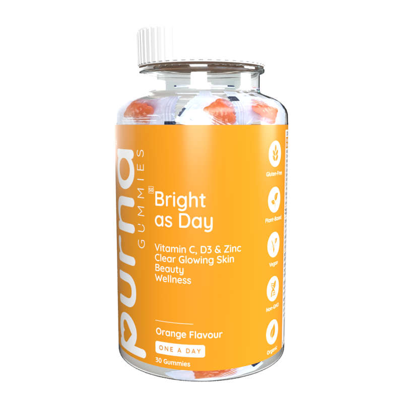 Vita-Aid Purna Bright as Day Vitamin C, D3 & Zinc Gummies 30s - 2 PACK