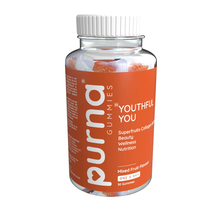 Vita-Aid Purna Youthful You Superfruits Collagen Builder Gummies Mixed Fruit flavour Gummies 3...