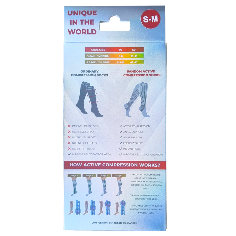 Sankom Patent Light Socks- Black & Grey