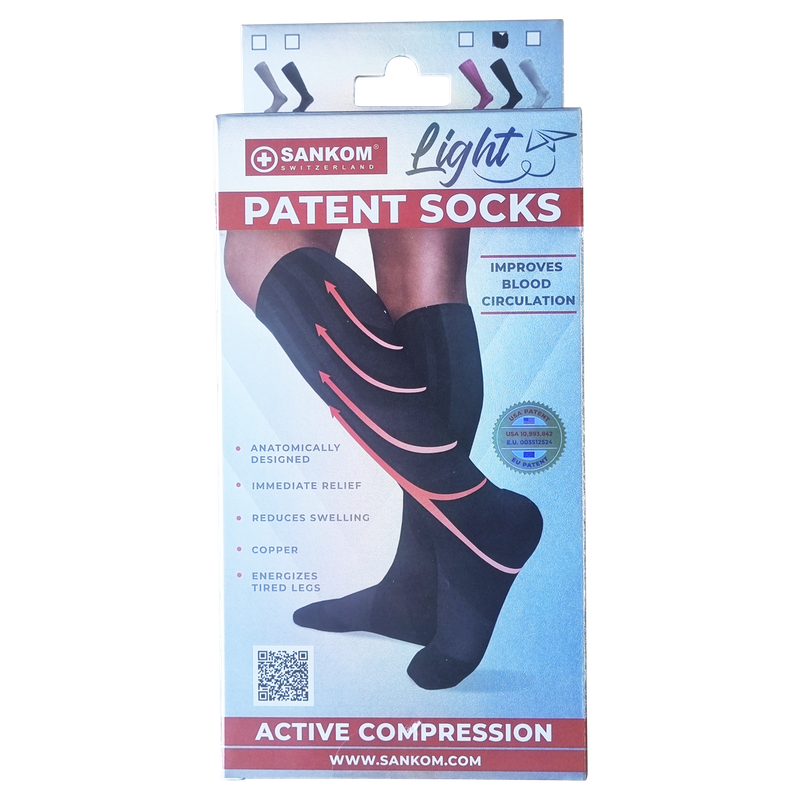 Sankom Patent Light Socks- Black & Grey
