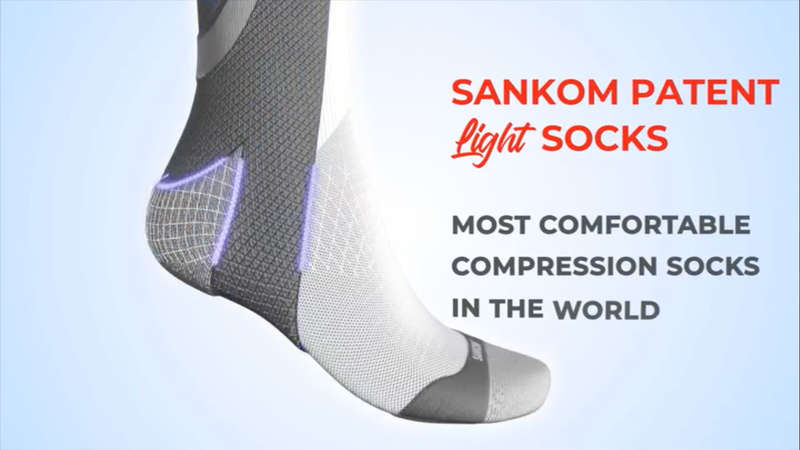 Sankom Patent Light Socks- Black & Grey