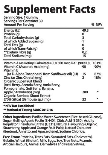 Vita-Aid Purna Youthful You Superfruits Collagen Builder Gummies Mixed Fruit flavour Gummies 3...
