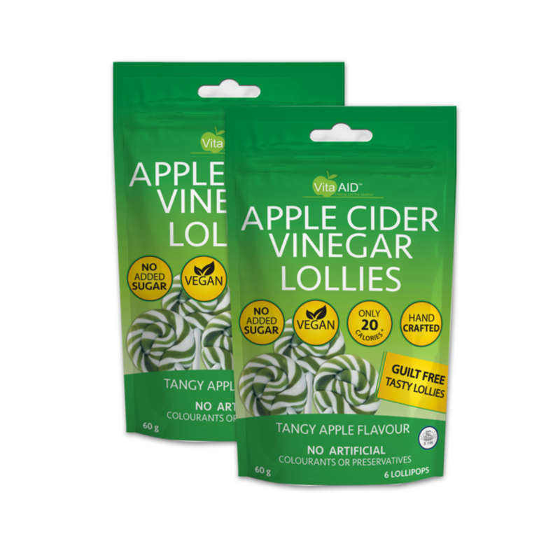 Vita-Aid Apple Cider Vinegar Lollies - 2 PACK BUNDLE