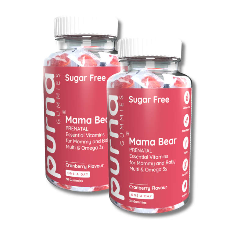 Vita-Aid Purna Mama Bear Prenatal Sugar Free Cranberry flavour Gummies 30s - 2 PACK