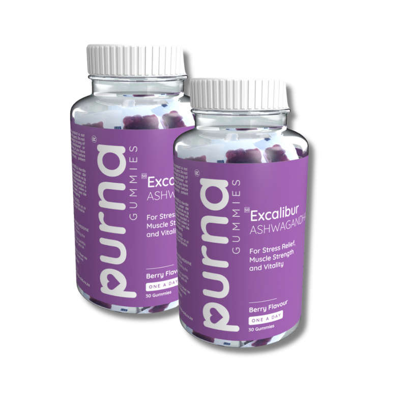 Vita-Aid Purna Excalibur Ashwagandha Berry flavour Gummies 30s - 2 PACK