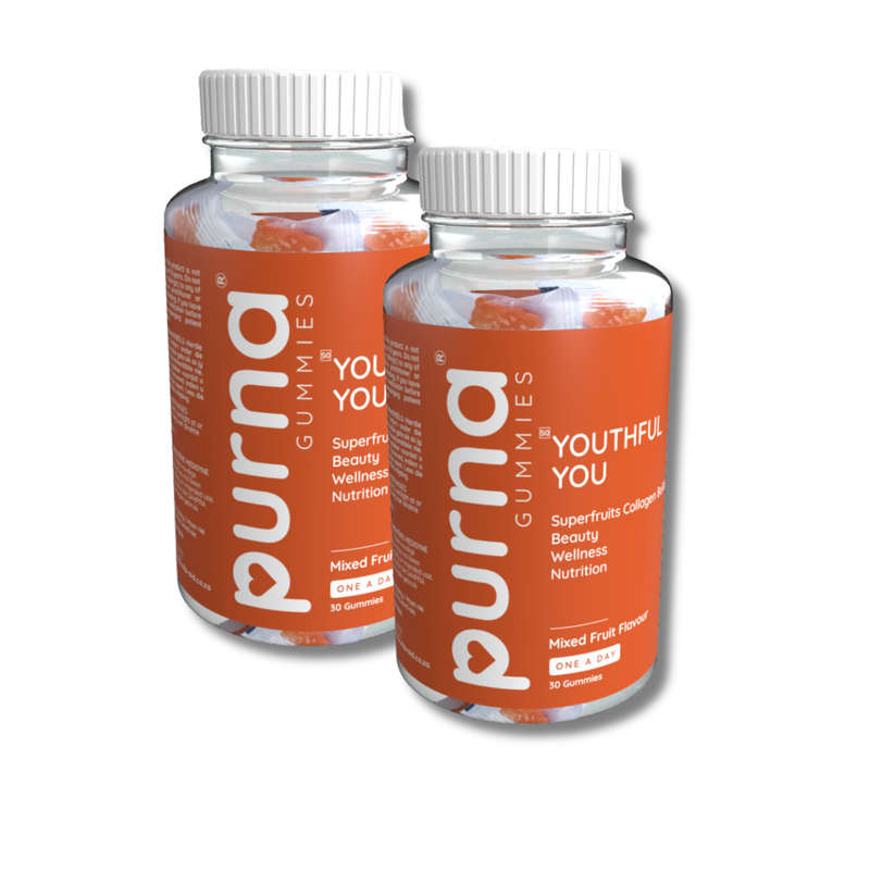 Vita-Aid Purna Youthful You Superfruits Collagen Builder Gummies Mixed Fruit flavour Gummies 3...