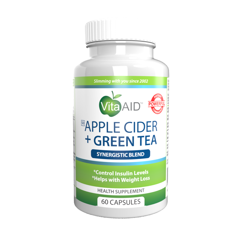 Vita-Aid Apple Cider & Green Tea 60 Capsules  - 3 PACK BUNDLE