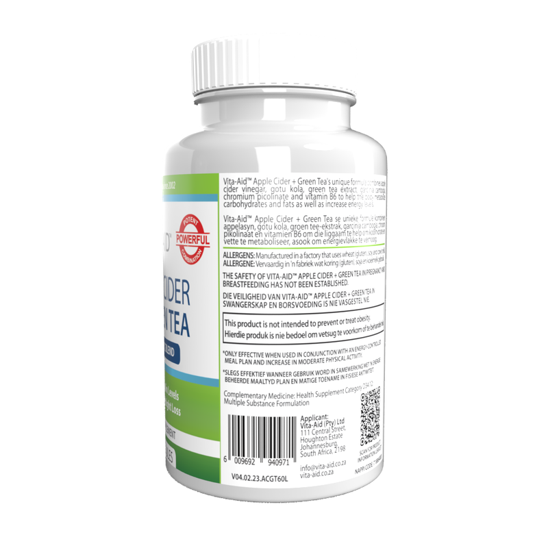 Vita-Aid Apple Cider & Green Tea 60 Capsules  - 3 PACK BUNDLE