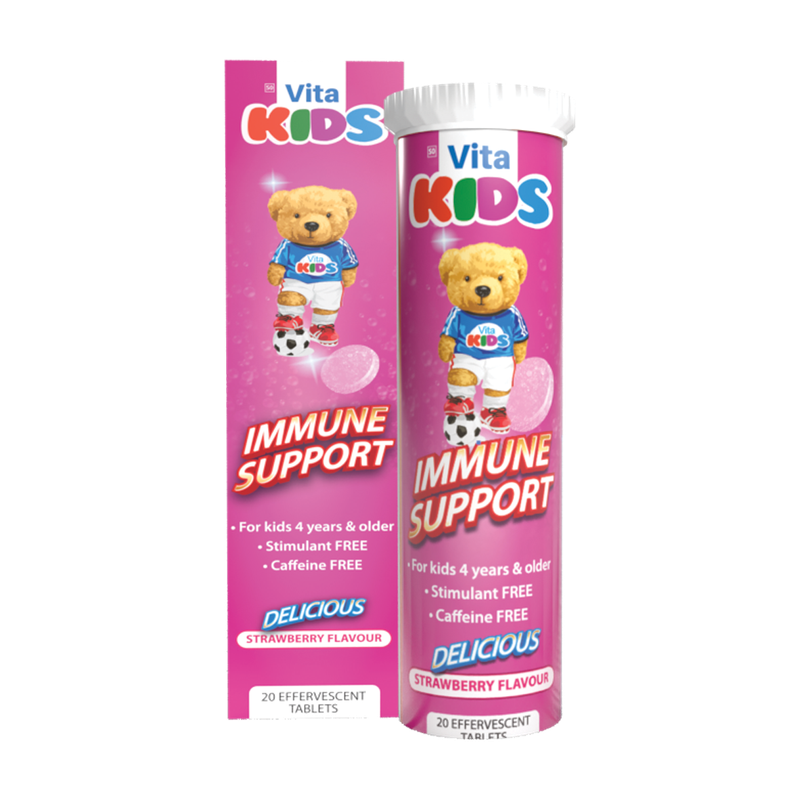Vita Kids Immune Support Effervescent Tablets 20s Strawberry