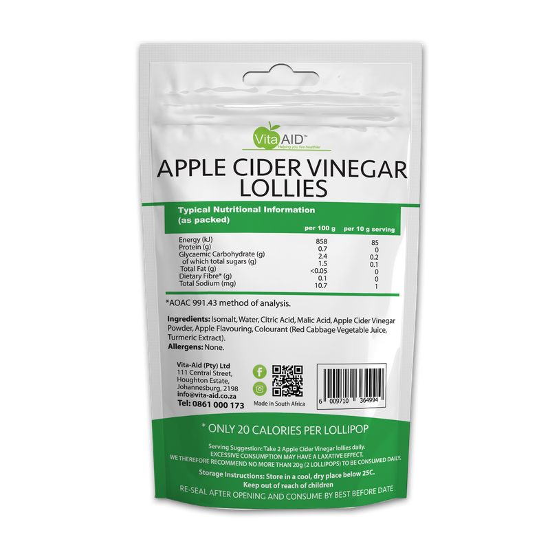 Vita-Aid Apple Cider Vinegar Lollies - 2 PACK BUNDLE