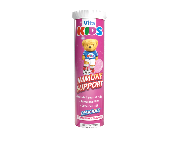 Vita Kids Immune Support Effervescent Tablets 20s Strawberry