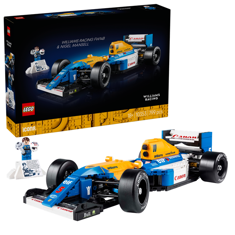 LEGO® ICONS Williams Racing FW14B & Nigel Mansell Home Office Desk Decor 10353