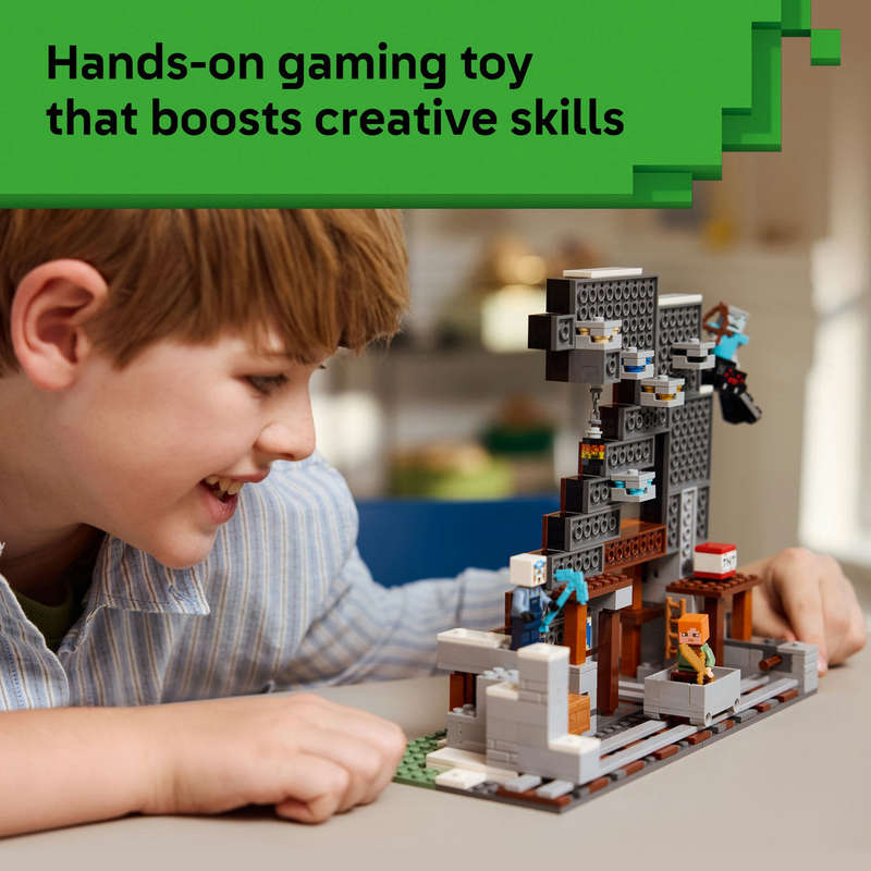 LEGO® Minecraft® The Pickaxe Mine Gamer-Room Decor and Axe Toy 21277