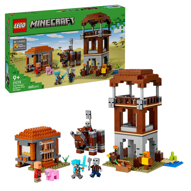 LEGO® Minecraft® The Pillager Outpost and Ravager Gamer Building Toy Gift 21278