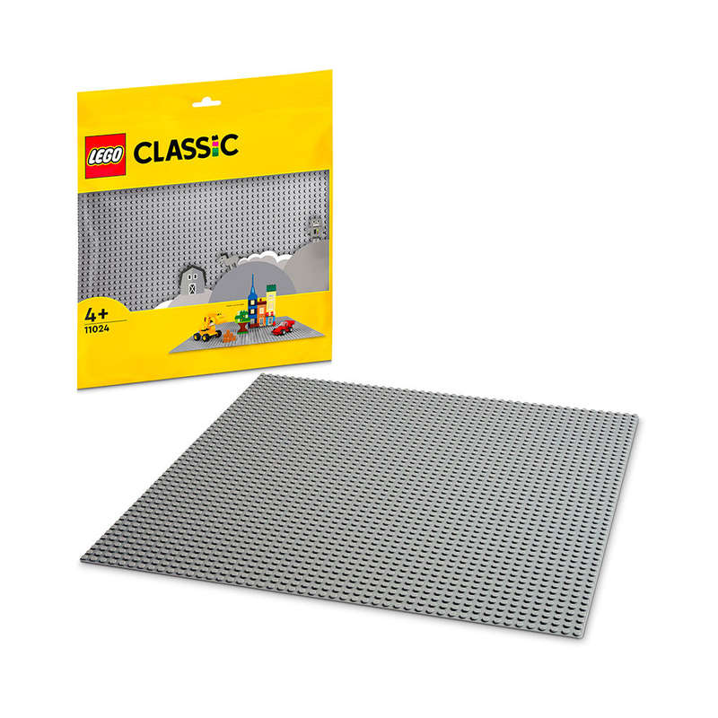 LEGO Classic Grey Baseplate Building Kit for Kids 11024