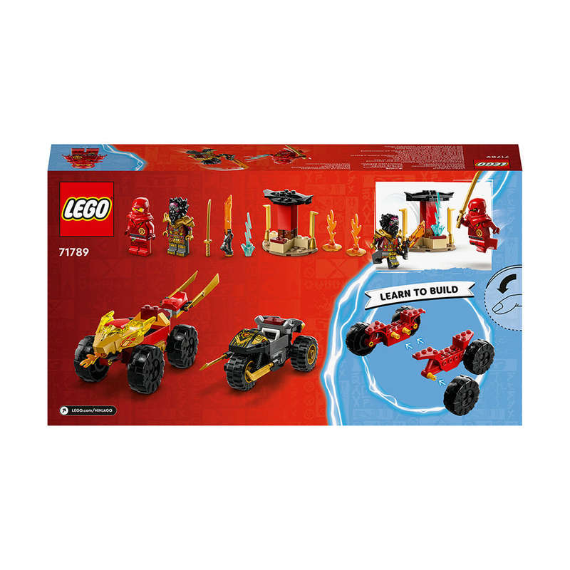 LEGO® NINJAGO® Kai and Rass Car and Bike Battle Building Toy Set 71789