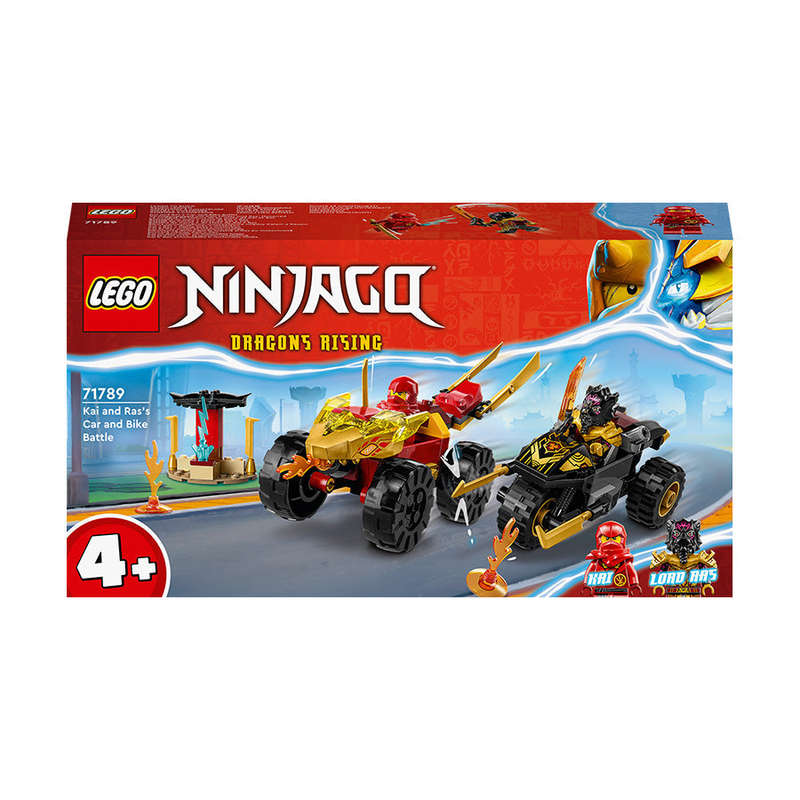 LEGO® NINJAGO® Kai and Rass Car and Bike Battle Building Toy Set 71789