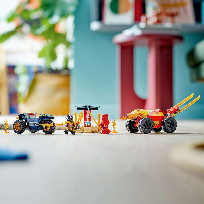 LEGO® NINJAGO® Kai and Rass Car and Bike Battle Building Toy Set 71789