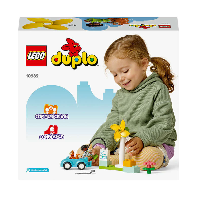 LEGO® DUPLO® Town Wind Turbine and Electric Car Building Toy Set 10985