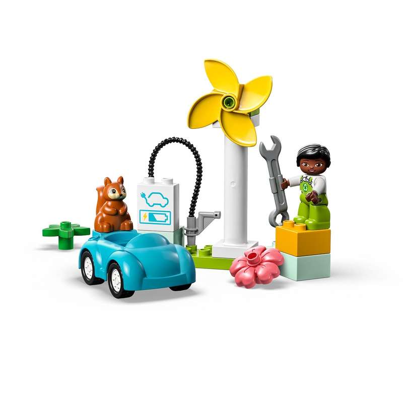 LEGO® DUPLO® Town Wind Turbine and Electric Car Building Toy Set 10985