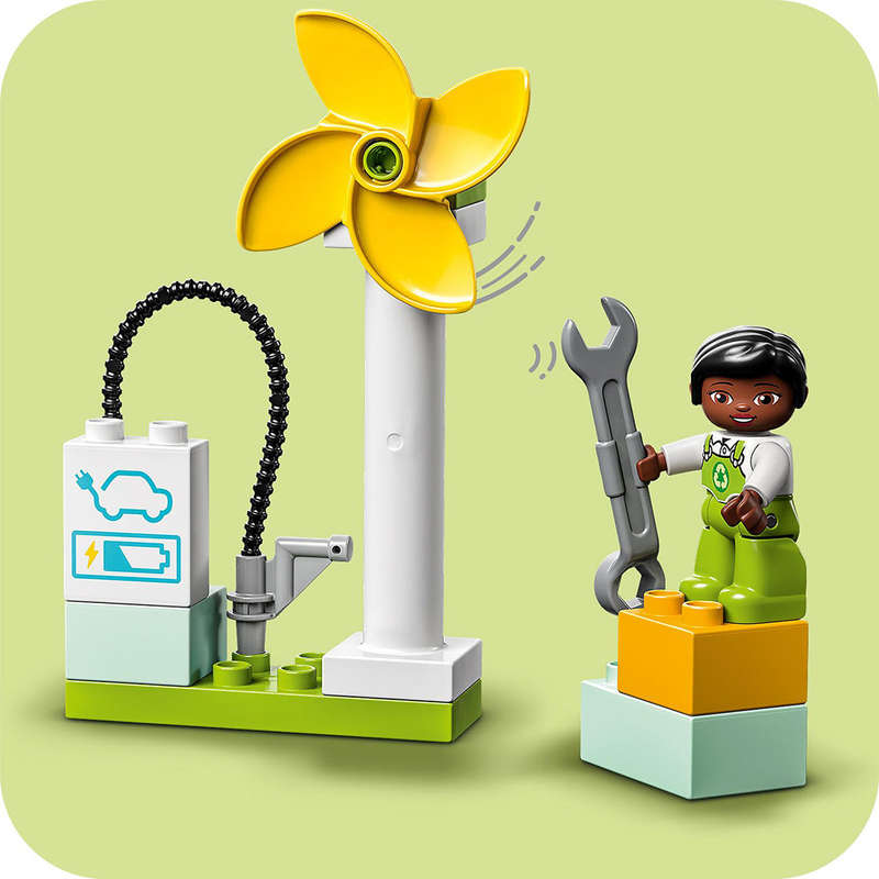 LEGO® DUPLO® Town Wind Turbine and Electric Car Building Toy Set 10985