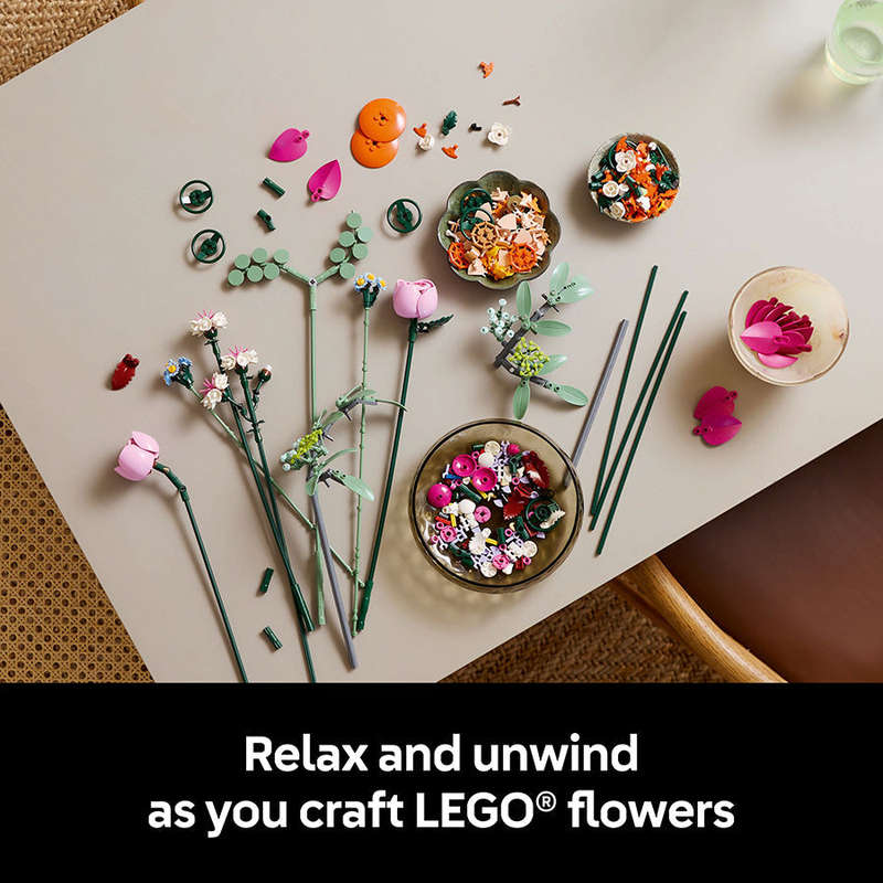 LEGO® ICONS Pretty Pink Flower Bouquet Decor Set 10342