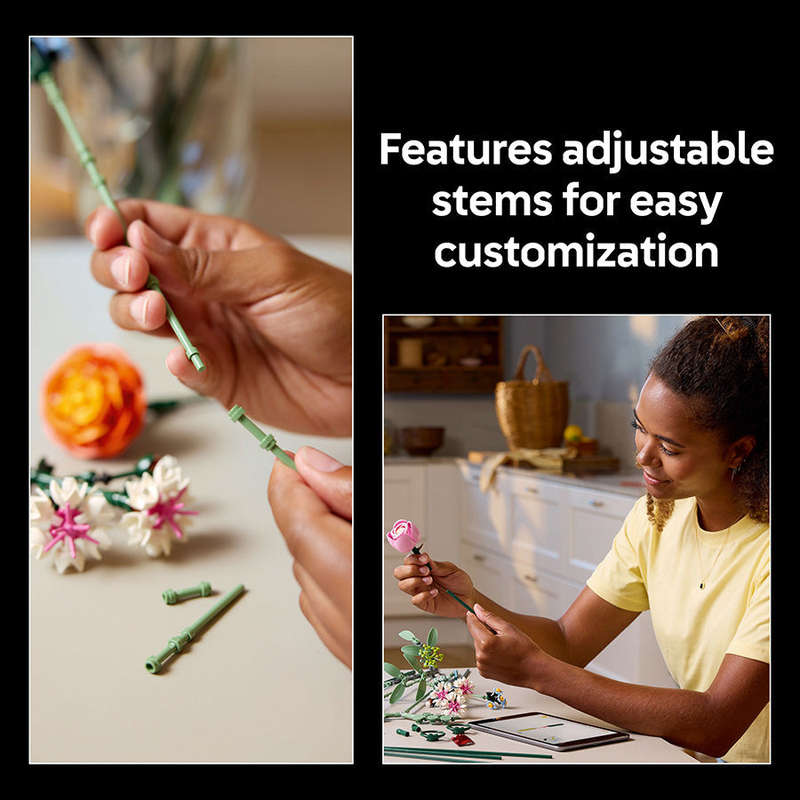 LEGO® ICONS Pretty Pink Flower Bouquet Decor Set 10342