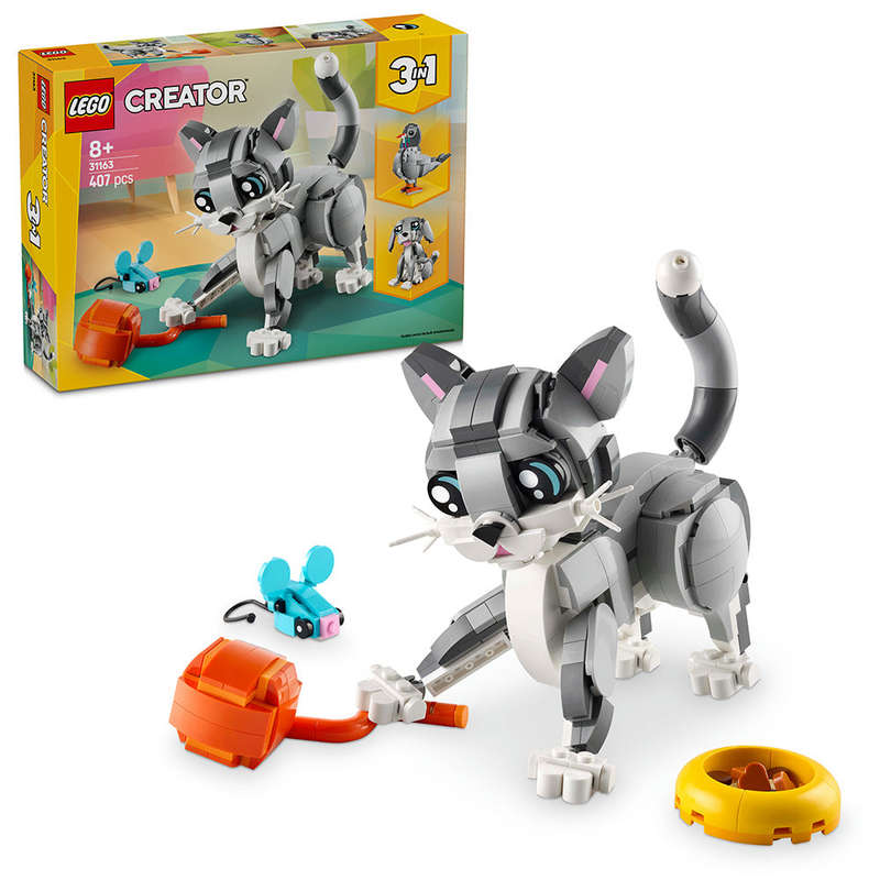 LEGO® Creator 3in1 Playful Cat Figure, Toy Animal Set 31163