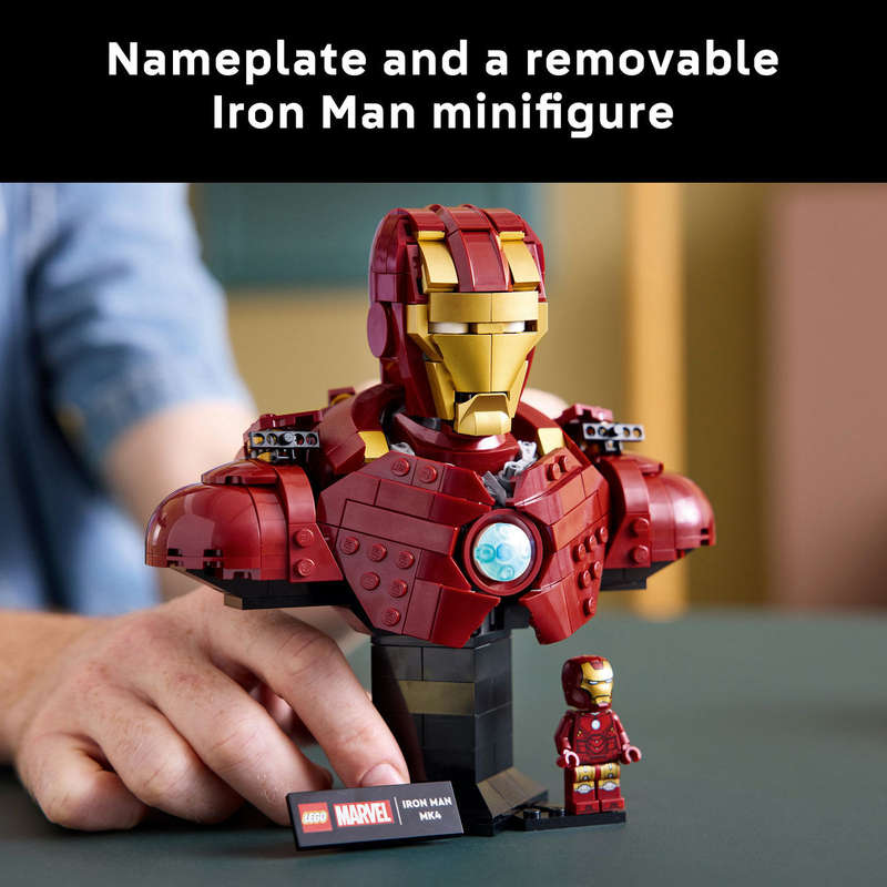 LEGO® ǀ Marvel Iron Man MK4 Bust, Buildable Model for Adults with Minifigure 76327