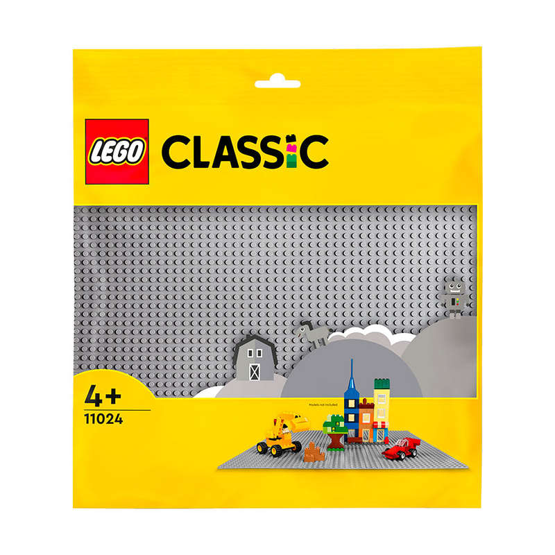 LEGO Classic Grey Baseplate Building Kit for Kids 11024