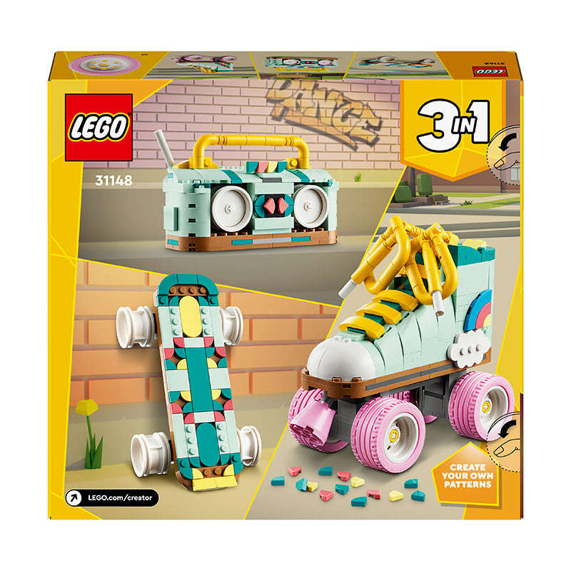 LEGO® Creator 3in1 Retro Roller Skate & Toy Skateboard 31148