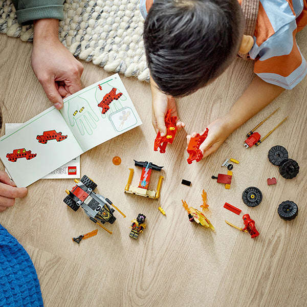 LEGO® NINJAGO® Kai and Rass Car and Bike Battle Building Toy Set 71789