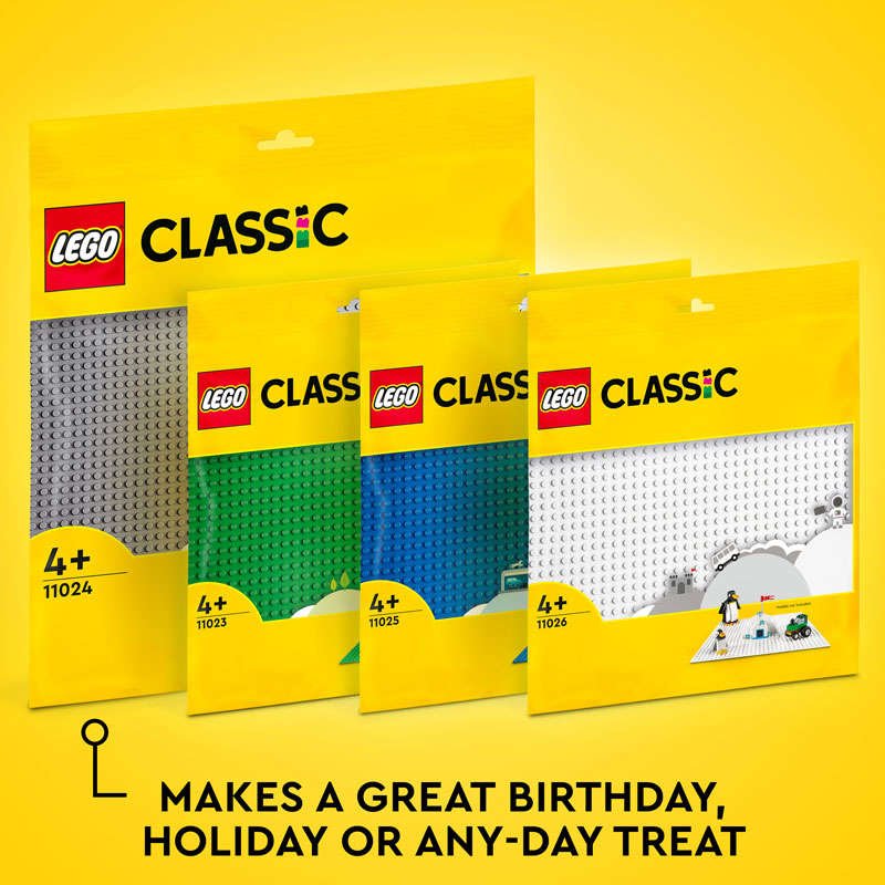 LEGO Classic Grey Baseplate Building Kit for Kids 11024
