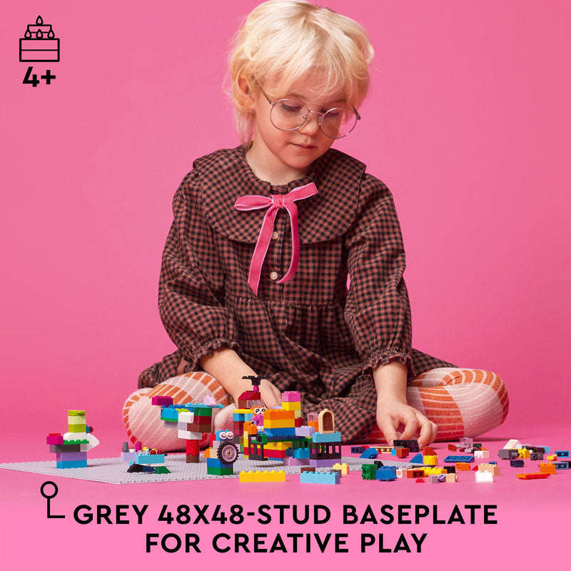 LEGO Classic Grey Baseplate Building Kit for Kids 11024