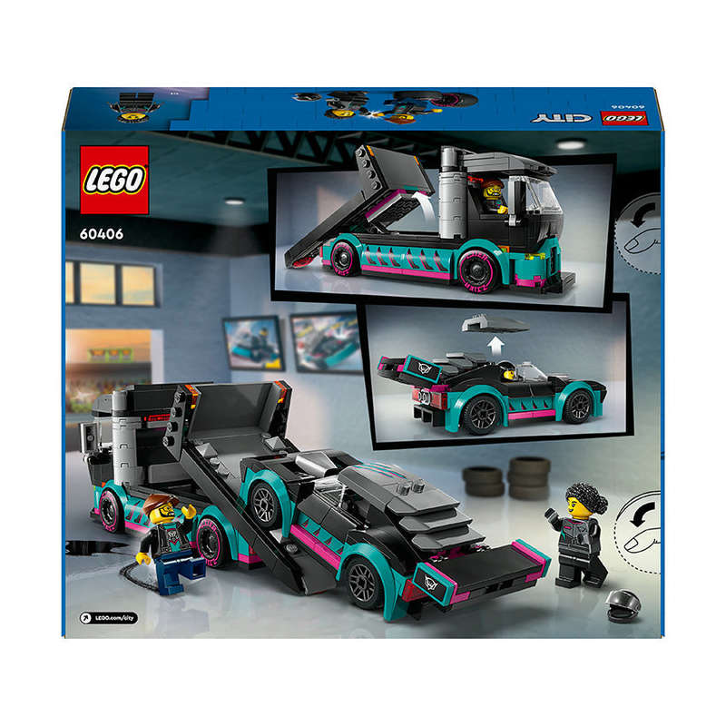 LEGO® City Race Car and Car Carrier Truck Toys 60406