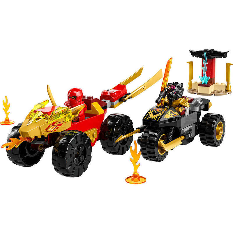 LEGO® NINJAGO® Kai and Rass Car and Bike Battle Building Toy Set 71789