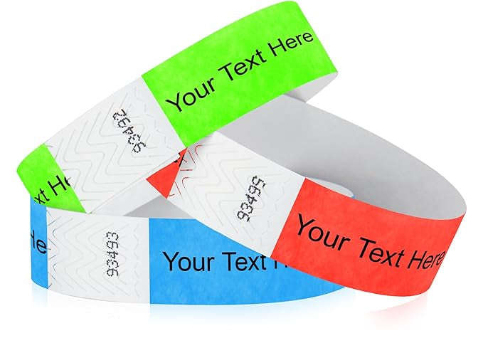 Tyvek Wristbands for Events Printed (Custom Branded) in Black