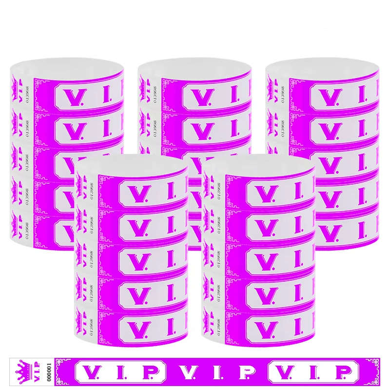 Synthetic Paper Pre printed VIP wristbands