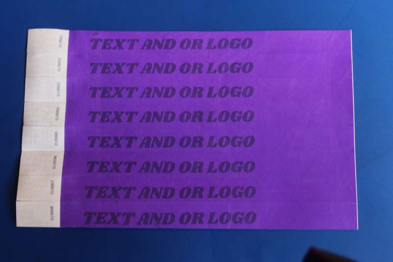 Tyvek Wristbands for Events Printed (Custom Branded) in Black