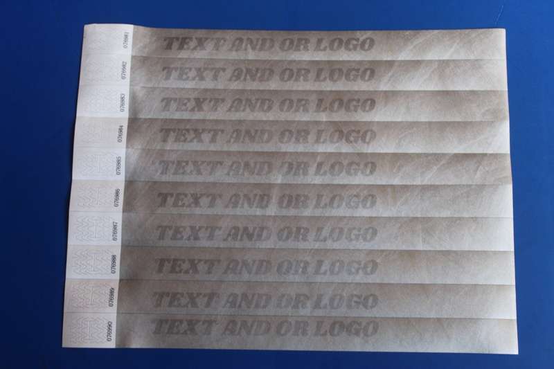 Tyvek Wristbands for Events Printed (Custom Branded) in Black