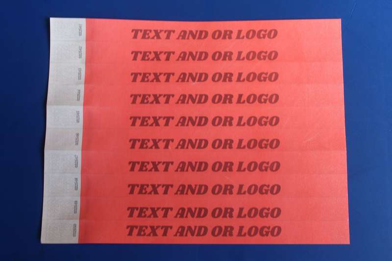 Tyvek Wristbands for Events Printed (Custom Branded) in Black