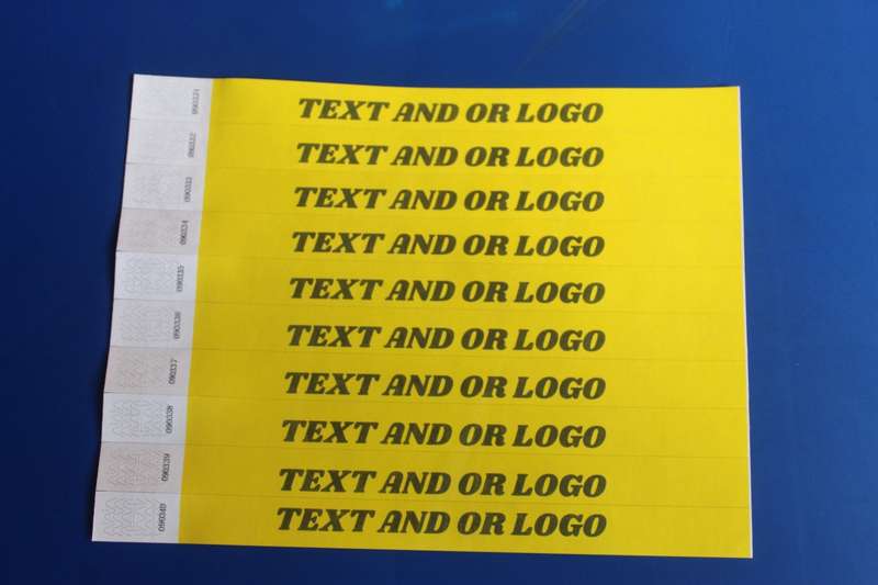 Tyvek Wristbands for Events Printed (Custom Branded) in Black