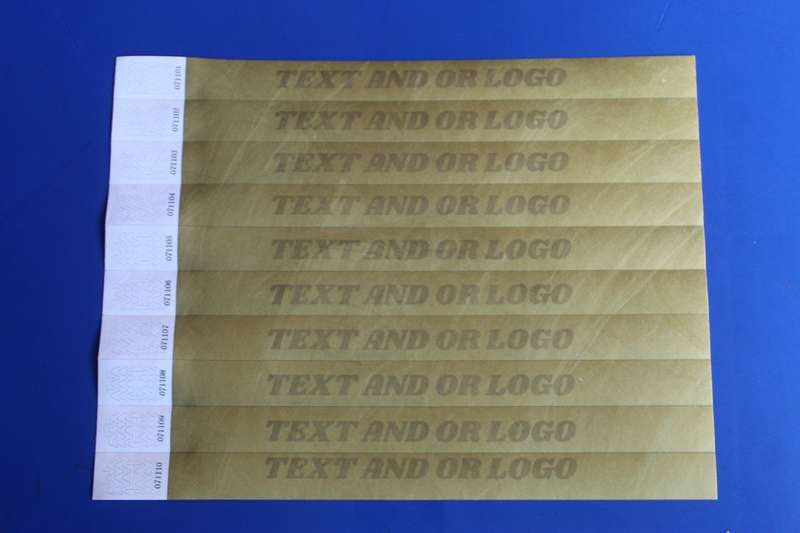 Tyvek Wristbands for Events Printed (Custom Branded) in Black