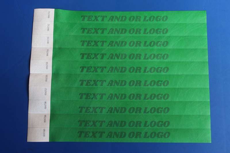 Tyvek Wristbands for Events Printed (Custom Branded) in Black