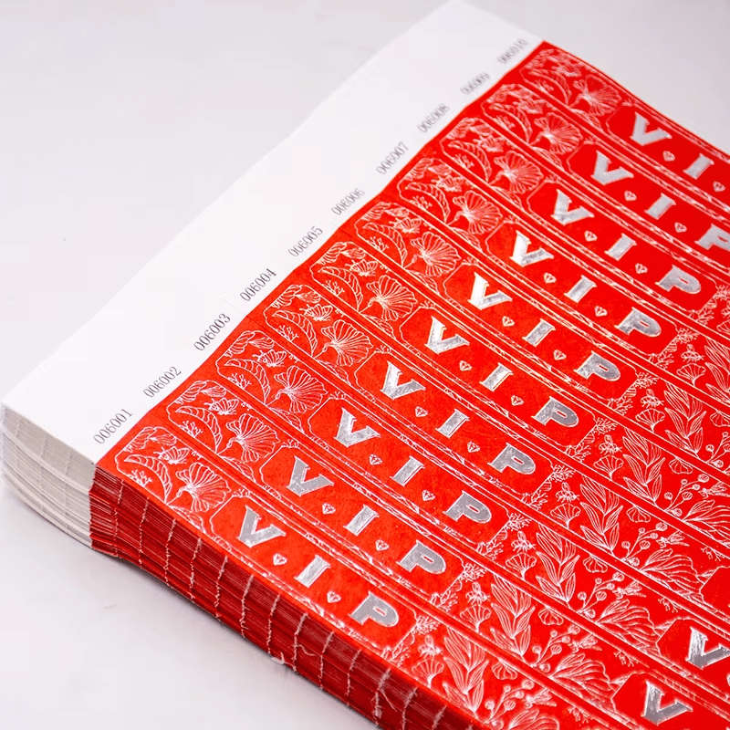 VIP Tyvek Wristbands  Foil Stamped in Gold Or Silver for a Premium Look