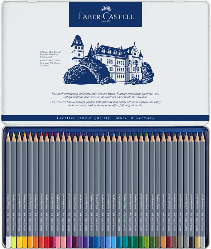 Faber-Castell Goldfaber Aqua 36 Watercolour Pencils Tin Case