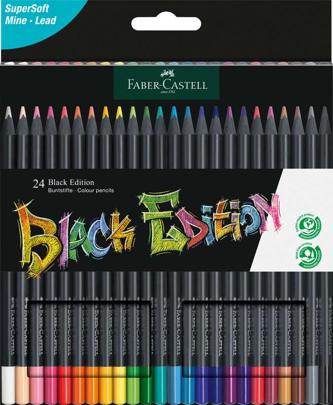 Faber-Castell Black Edition 24 High-Quality Colour Pencils