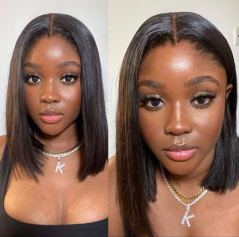 Brazilian Virgin Straight Human Hair Bundle, Closure with Styling Kit